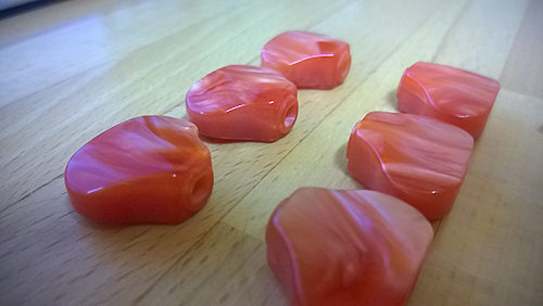 Grover guitar tuner buttons, Amber Red Acrylic 6 pieces
