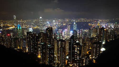 王道の香港の夜景